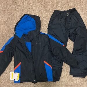 Boys Black and Blue ski Jacket & Pants Set